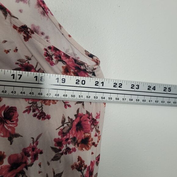 Maurices pink yellow colorblock floral high neck maxi Summer dress size xxl - Picture 5 of 6